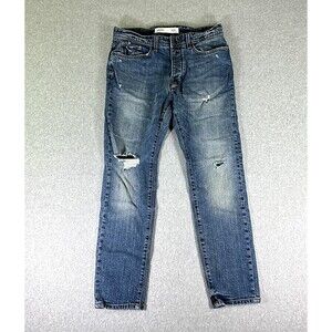 Burton Menswear Mens Jeans Blue Tag Size 32 (32x29) Tapered Button-Fly Stretch